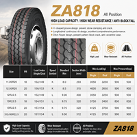 Neumático Radial Sin Cámara HANKSUGI ZA818 para Camión, Todas las Posiciones, 11.00R20 12.00R20 12R22.5 13R22.5 315/80R22.5, Alta Carga, Anti-Piedras