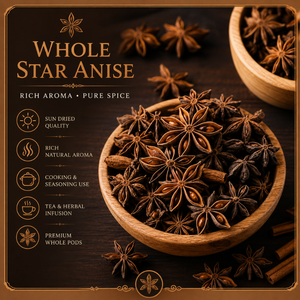 Anís estrellado entero premium |   Vainas de Especias Secas al Sol, Naturales, Sin OMG, Sabor Intenso, para Cocinar, Té, Condimento, Grado de Exportación, Aromáticas y Frescas - Product Image 6