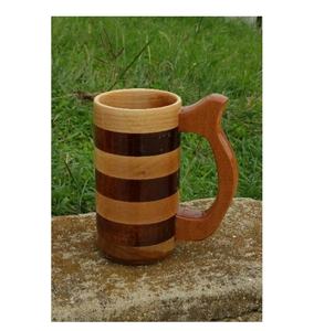 Tasse Viking Tasse à bière en bois avec manche en bois et sculpture à la main Produit de vente chaud Qualité tendance et marketing élevé - Product Image 3