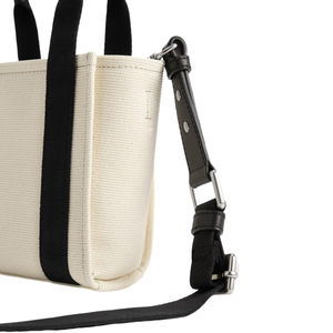 Haute qualité Vietnam usine directe nouvelle mode sac fourre-tout coton épaisseur tissu sangle en cuir crochet poche sac à provisions - Product Image 2