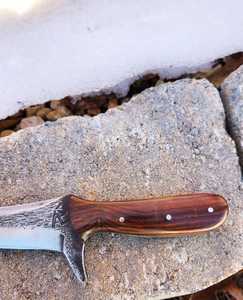 Carbon Steel Hunting Knife Drop Point Blade Wood Handle Bevel Edge 0.6mm Thickness DIY <b>Craft</b> <b>Tool</b> - Product Image 3