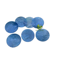 Disco Circular de Concha de Capiz Natural Pulido a Mano con Dos Orificios para Colgar, Adorno Decorativo para Manualidades del Hogar