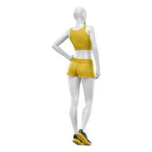 Conjunto de Top Deportivo y Pantalones Cortos de Yoga para Mujer con Logotipo Personalizado, Transpirable, para Gimnasio, Fitness, Ejercicio, Ropa Deportiva, Venta al Por Mayor, OEM - Product Image 6
