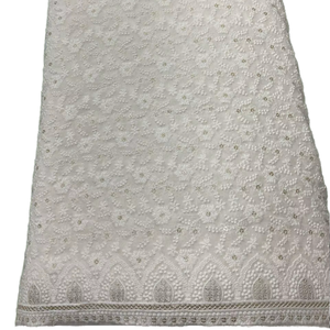 Tissus fantaisie Georegtte en viscose pure Tissu teint Broderie Travail Sherwani Lahenga Tissus - Product Image 1