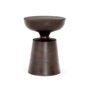 Solid Aluminum Pedestal Drink <b>Table</b> Black Antique Color for Modern Home and Living Room Decorations Furniture <b>End</b> <b>Table</b> - Product Image 3