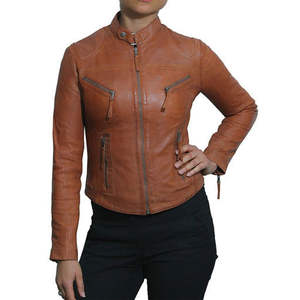 Chaqueta de Moda Femenina Personalizable de Primera Calidad, Piel de Cordero Auténtica, Forro de Nailon Transpirable, Impermeable y Ecológico - Product Image 3