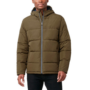 Custom Unisex Puffer Jacket Designer Oversized Winter Coat Puff <b>Padded</b> Stand Collar Hooded <b>Waterproof</b> Streetwear OEM Logo Black - Product Image 1
