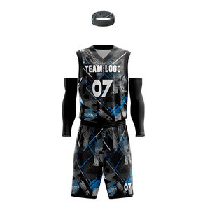 Uniforme de basket-ball à manches courtes respirant imprimé sur mesure fabriqué au Pakistan pour adultes, prix de gros, logo simple, haute qualité - Product Image 1