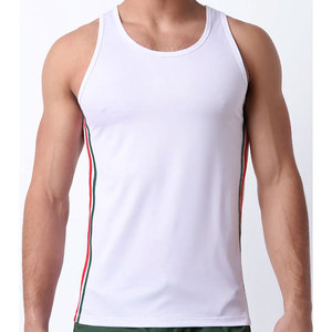 Cut Out Tank Top <b>Men</b> Sleeveless Summer Wear Fashion Plain Custom Logo Vintage Round Neck Curved Hem Cotton Jersey <b>Singlet</b> - Product Image 4