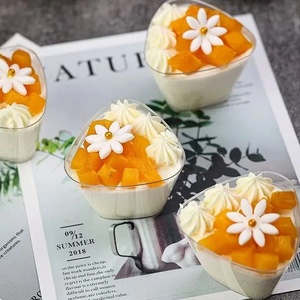 Hot Selling 175ml Triangle Shape Transparent Footed Dessert Cups <b>Mini</b> Parfait Yogurt Mousse Pudding Cups Wedding Catering Event - Product Image 5