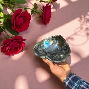 Prix d'usine, bols en cristal de labradorite naturelle en forme de cœur, pierre de guérison énergétique, décoration d'intérieur, figurine Feng Shui, cadeau - Product Image 6