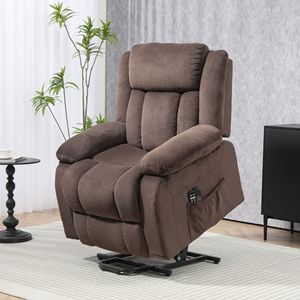 Poltrona Reclinabile Elettrica Marrone con Massaggio e Riscaldamento, Tasche Laterali e Set di Coperture Rimovibili - Product Image 2
