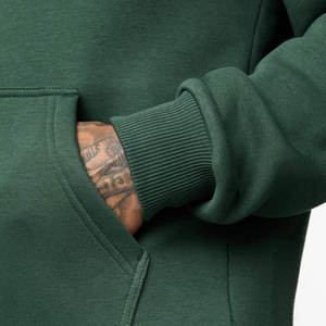 Custom Mens Forest Green Oversized Pullover <b>Hoodie</b> <b>Plain</b> Heavyweight Hooded Sweatshirt Casual Long Sleeve Kangaroo Pocket - Product Image 2