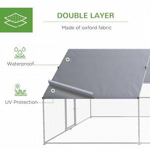Recinto per Polli in Metallo Zincato Resistente ai Raggi UV, Grande Gabbia Esterna per Pollame con Copertura Impermeabile - Product Image 4