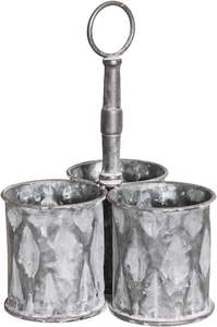 Decorative <b>Tabletop</b> Galvanized Cutlery Holder Stylish Utensil <b>Storage</b> For Dining Room Decor - Product Image 6