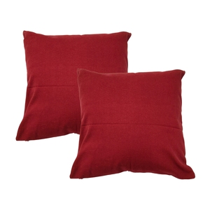 Housse de coussin en toile 100% coton, couleur bordeaux unie, carrée, de qualité supérieure, pour canapé, hôtel, maison - Product Image 2