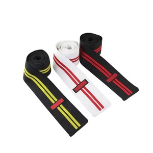 Bandes de genou en cuir de vachette de haute qualité avec support élastique antidérapant pour la musculation et le fitness, bandes de genou réglables en vente - Product Image 4