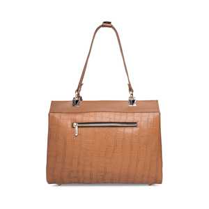 Bolso de Mano de Cuero Premium con Asa Superior en Relieve para Mujer, con Cierre Dorado, Diseño de Lujo, Estilo Clásico, Accesorio de Moda - Product Image 3