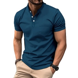 Polo de secado rápido de alta calidad para hombre, camiseta informal de manga corta de piqué de transpirable Color sólido, camiseta en blanco sencilla - Product Image 2