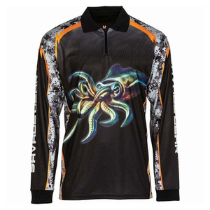 เสื้อโปโลตกปลาแบบใหม่ แขนยาว พิมพ์ลายแบบซับลิเมชั่น UPF 50+ แห้งเร็ว ระบายอากาศได้ดี เสื้อผ้าตกปลาสำหรับผู้ชาย - Product Image 3