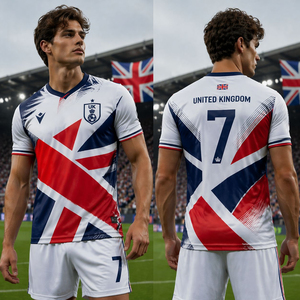 Camiseta de la Selección de Fútbol del Reino Unido, Transpirable, de Spandex y Poliéster, Ecológica, Personalizable por Sublimación/Bordado - Product Image 5
