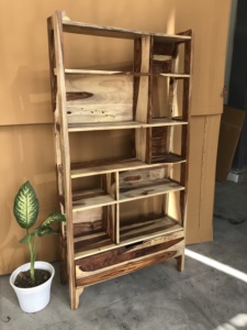 <b>Solid</b> <b>Wood</b> <b>Bookcase</b> Rustic Grain Wooden Bookshelf Floor Standing Storage Rack for Living Room School Office - Product Image 5