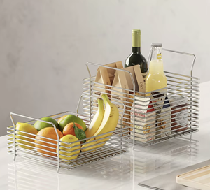 304 Stainless Steel Storage <b>Basket</b> Woven <b>Mesh</b> <b>Basket</b> Multipurpose Tote <b>Basket</b> Kitchen Bathroom Organizer - Product Image 2