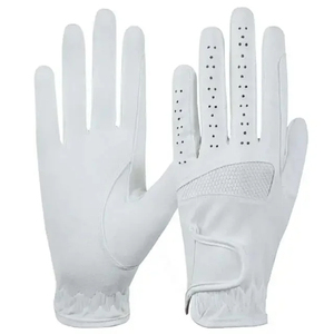 Gants de course unisexes en PU à doigts entiers, respirants, antidérapants, avec fermeture auto-agrippante, blancs, pour activités de plein air - Product Image 1