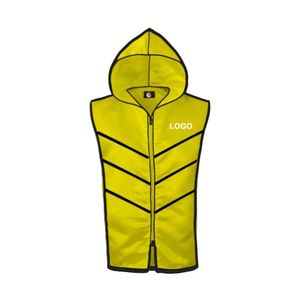 Chaleco con Capucha de Boxeo a Rayas Amarillas y Negras, Chaqueta sin Mangas para Entrada, Equipo Personalizado para Luchadores, Ropa Sublimada para el Ring - Product Image 2