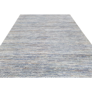 Hand <b>Knotted</b> Vintage Damask Wool Rug Low Pile Artisanal Floor Covering with Elegant <b>Ornamental</b> Motif - Product Image 6