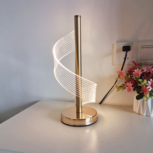 Modern Luxury Spiral <b>LED</b> Table <b>Lamp</b> Minimalist Acrylic Decorative <b>Light</b> for Hotel Bedroom and Living Room Atmosphere - Product Image 5