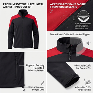 Chaqueta Softshell Personalizada para Hombre, Estilo Moderno y Elegante, Tejido Premium, Resistente al Viento y al Agua, Chaqueta Softshell Informal - Product Image 4