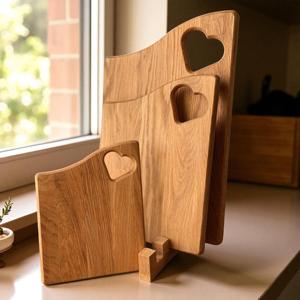 Tabla de cortar de madera maciza con acabado oscuro y asa |   Tabla de Cortar de Madera Resistente para Uso en Cocina, Hotel y Restaurante, para Exportación - Product Image 5