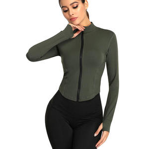 Women's Full Zip Thermal Training Running <b>Jacket</b> Quick Dry Comfort Slimming Tennis Jogging <b>Workout</b> 2 Piece Set Sport Bra Solid - Product Image 1