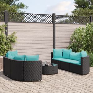 Ensemble de 6 canapés de patio noirs, ensembles de jardin élégants - Product Image 1