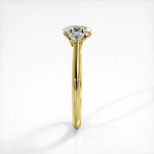 แหวนหมั้นเพชรโมอิสซาไนต์ทรงกลมชุบเงินหรูหราสำหรับผู้หญิง - Product Image 1