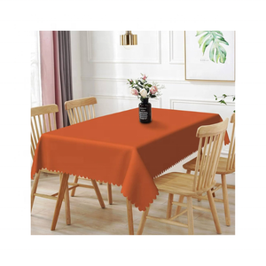 ผ้าปูโต๊ะผ้าฝ้ายปักลาย100% เนื้อนุ่มขอบหอยเชลล์160 GSM 6ที่นั่งดูเรียบง่ายตกแต่งในอินเดียได้รับการรับรองจาก GOTS - Product Image 1