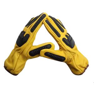 Guantes de Cuero Resistentes a Impactos y Cortes, Palma de Piel de Cabra, Dorso de Espuma, TPR - Product Image 3