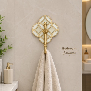 Luxury Brass Wall <b>Hook</b> with <b>Decorative</b> Inlay Geometric Wall Mounted <b>Coat</b> Key Towel Robe Hat Holder Modern Home Entryway decor - Product Image 3