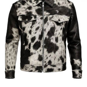 New Style Men's Cowhide Leather Jacket Fully Custom 100% Original Cowhide Front Style <b>Button</b>-up Closure Leather Winter Jacket - Product Image 4