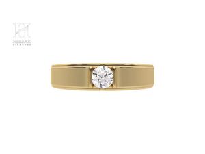 Luxury <b>14K</b> 18K Solid <b>Gold</b> Men's Engagement <b>Ring</b> Radiant Cut Lab Grown Diamond Wedding Band Inlay Setting Solitaire <b>Ring</b> For Men - Product Image 3