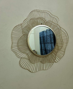 Decorative Bohemian Wall Mirror with 5mm <b>Metal</b> <b>Frame</b> Iron Wire Border Design Interior Wall Decor Wholesale Price From India - Product Image 3