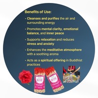 Ensemble d'encens en corde de rose du Népal fait main Lamatar1, écologique, biologique, aromathérapie, parfum d'intérieur, décoration d'intérieur, yoga, méditation, anti-stress