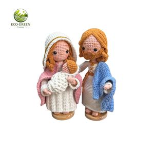Poupée en crochet faite à la main Notre-Dame de Fatima, figurine en peluche Vierge Marie, vente en gros, cadeau religieux catholique de Noël, décoration intérieure Zina - Product Image 2