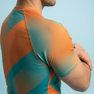 Men Geometric Pattern Compression Short Sleeve T-Shirt O-Neck Slim Fit Sporty Quick Dry Knitted Polyester Athletic Wear - Product Image 6