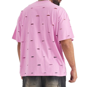 T-shirt Homme en Coton Lourd 100% Lavé à l'Acide, Luxe, Effet Vieilli, Coupe Longue Oversize, Personnalisable, Vierge, avec OEM - Product Image 3