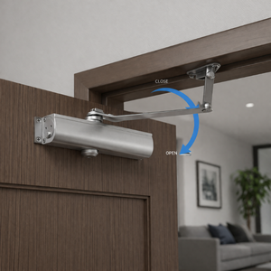 Ferme-porte en aluminium de qualité supérieure | Ferme-porte automatique robuste pour la maison, le bureau et l'usage commercial | Système de fermeture hydraulique fluide - Product Image 2