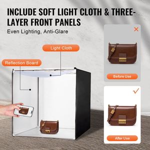 Caja de Luz Profesional para Estudio Fotográfico de 32''x 32'' 5600K con 210 Luces LED, 5 Fondos, Kit de Carpa, Adaptador de Corriente y Cubierta Suave - para Fotografía! - Product Image 5