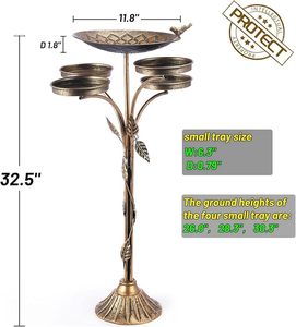 Baño para pájaros de metal ecológico y maravilloso para decoración de patio y jardín, y para que los pájaros pequeños beban agua cómodamente todos los días al aire libre. - Product Image 2