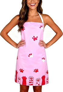 Apron for Women Girls Cute Cat Kitchen Chef Apron for Men Adjustable Cooking Blooming Aprons for Kitchen <b>Baking</b> - Product Image 3